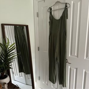 Paper Crane Olive Linen Jumpsuit